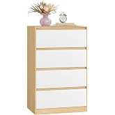 VASAGLE 4 Drawer Chest of Drawers for Bedroom, 60.5 x 40.5 x 97 cm | KAILYN Collection LTS614YW01 Modern Basic Style Wardrobe