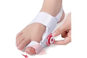 TENICORE Orthese Hallux Valgus Corrective Enfant Hallux Valgus Correction Redresseur Separateur D'orteil Adolescent Coussinet Intérieur en Silicone et Sangle de Talon 1pce Taille 27-35