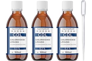 AUGUST ENGELHARDT 3X 100ml Chlordioxid-Lösung 0,3% – CDL/CDs in Braunglasflasche & HD-PE Pipette zum Tropfen