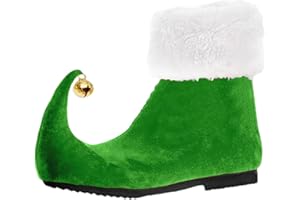 UxicRuya Elf Shoes, Charming Velvet Boots for Adults, Clown Shoes with Christmas Bell Elf Clothing Accessory for Christmas,Party Items, 39