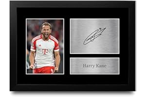 HWC Trading FR A4 Harry Kane Geschenke Gedrucktes Signiertes Autogramm Foto für Fußball Anhänger and Fans - A4 Gerahmt