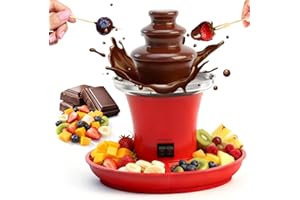 ‎RANJIMA RANJIMA Schokoladenbrunnen, 3-Etagen Schokobrunnen Klein, 35W Elektrische Schokoladenfondue Set, 200ml Edelstahl Schokoladen Brunnen für Weihnachten,Silvester Party,Geburtstage,Familienversammlungen