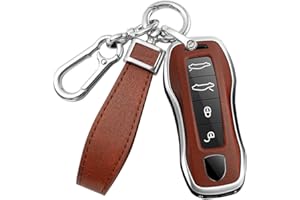 HIBEYO Keyless etui na kluczyki samochodowe pasuje do Porsche, etui ochronne, etui na klucze, pokrowiec na klucze, pokrowiec do Porsche 911 971 9YA Maca Taycan Boxster Panamera pilot zdalnego