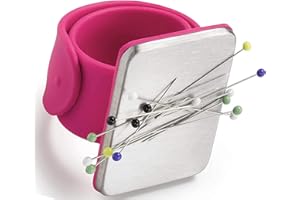 YANGWEN Cojín de costura magnético,Correa de muñeca de silicona magnética,Cojín de alfiler cuadrado con correa de muñeca de silicona Muñequera para pinzas de pelo de bordado de costura DIY