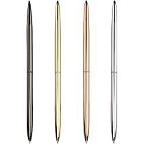 YiliYa 4er-Set Metall-Kugelschreiber – Drehbar, Mit Schwarzer Tinte, In Schwarz, Roségold, Gold & Silber