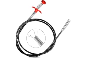 GVIVEJ Pulitore di Scarico a 4 Artigli,Pinza di Scarico, Spirale di Scarico in 1 Pezzo, Gancio per la Pulizia del Lavandino, Dispositivo di Rimozione del Blocco Dello Scarico dei Capelli