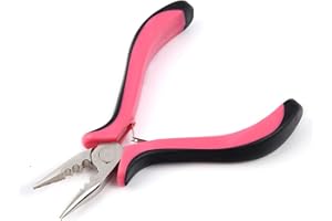 Vlasy 1PCS Mini Pliers for Hair Extensions Apply&Remove 3 Holes Pliers Pink Color Stainless Steel Rust Free