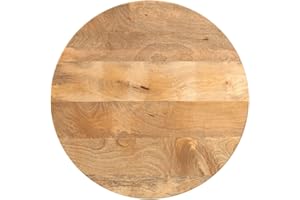 vidaXL Mango Wood Table Top 60 cm - Round, Solid & Natural Finish Brown Tabletop for Dining, Coffee, Side Tables for Living Room, Office & Commercial Spaces