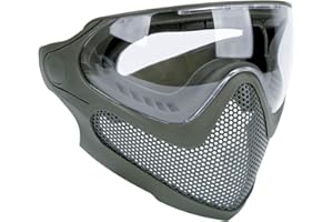 ATAIRSOFT Airsoft 2 modalità Tactical Safety Maschera Protettiva a Pieno facciale Occhiali Anti-Appannamento Set con 3 Lenti intercambiabili OD