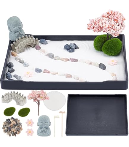 BangBangDa Décoration De Méditation Japonaise – Bonsaï Pour Bureau – Décoration De Table En Sable De Bouddha – Cadeau Pour Femme, Homme, Amis