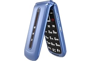 Ushining GSM Senior Handy entsperrt, Senior mit Klappdeckel mit großen Tasten, erhöhte Lautstärke, 2,4 Zoll Display, SOS-Schalter, FM-Radio, Kamera, Wecker, Akku 1000 mAh