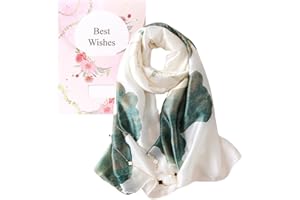heekpek Foulard Femme Foulards en Soie Satin Foulard Imprimé Echarpe Foulard Leopard Wraps Foulard Satin Joli Foulard Fleur Châle Long Foulard