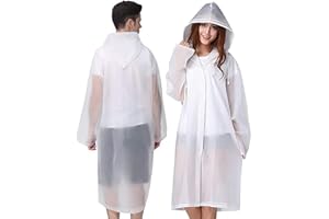 GUKOY 2 Pack Rain Ponchos Sports EVA Reusable Rain Ponchos with Hood for Men and Women