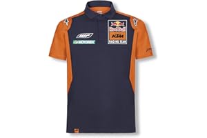 Red Bull KTM Official Teamline Camisa Polo, Azul Hombres X-Large Camiseta Manga Corta, KTM Racing Team Original Ropa & Accesorios