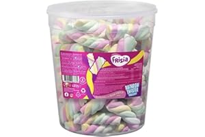 ALLGLAZZ Frisia Rainbow Twister Mallows 680g Tub Drum Sweets Like Marshmallows New