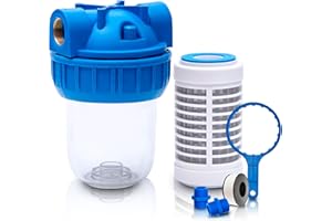 FILTERELATED Vorfilter gartenpumpe Wasserfilter Pumpenfilter Hauswasserfilter Sandfilter outdoor Hauswasserwerk 5" Messing-Innengewinde waschbare Filterkartusche