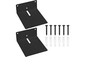 Bayidun Metalowe półki pływające – mała półka ścienna, regał na książki, montowane na ścianie, pływające półki na książki do sypialni, kuchni, biura, łazienki (czarne, 11 x 14 x 6 cm)