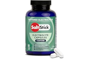 SaltStick Caps PLUS 100 Salz & Mineralstoffkapseln mit Elektrolyten (Natrium, Kalium, Calcium, Magnesium), Vitamin D3 und Koffein, 110 g
