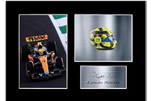 GENERIC Photo dédicacée Lando Norris McLaren F1 Driver 2023, Photographie encadrée, A4, Noir, Uni, 30L x 21l cm, Contemporain, Sport, Autographe pré-imprimé, Indoor, Salle de séjour