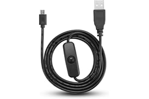 ASHATA Kabel USB z przełącznikiem, zasilacz Richer-R Micro USB A/M Kabel zasilający do ładowania, użyteczny Kabel zasilający USB 103,5 cm z włącznikiem/wyłącznikiem dla 3/2 /
