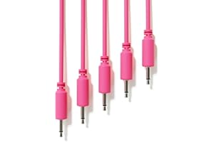 ExcelValley - 5 Pack - Mono Modular Patch Cables - TS 3.5mm 1/8" Eurorack Synthesizer [Pink - 30 cm - 12"]