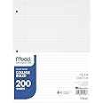 Mead Loose Leaf Paper, Filler Paper, College Ruled, 200 Sheets, 11" x 8-1/2", 3 Hole Punched, 1 Pack (17208)