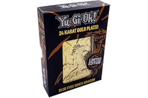 YU-GI-OH! Fanattik- Yu-Gi-Oh Metal Gold Card Replica-Blue Eyes White Dragon, 181898