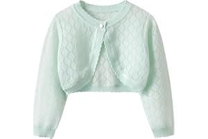 Yimutian Bambine e Ragazze Cardigan Elegante Bolero Corto con Maniche Lunghe Girocollo Scrollata di Spalle Abito Battesimo Matrimonio Festa