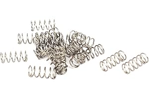 UXCELL sourcing map 0,4mm x 4mm x 10mm 304 Inoxidable Acero Compresión Resorte Plateado Tono 20Uds