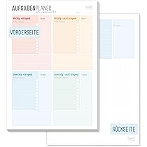 50 vellen weekplanner, A4-formaat, 29,7 x 21 cm, bureauonderlegger, dagplanner, takenlijst, gewoonte-tracker, zonder vaste datum, voor familie, school, kantoor (Duits