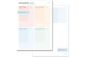 ‎HÄFFT Häfft® To-do-Listen Block A5-50 Blatt, Aufgabenblock nach Eisenhower-Prinzip inkl. Notizblock auf der Rückseite - nachhaltig & klimafreundlich