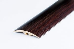 TMW Profiles uPVC Door Edging Floor Trim 30mm – Wood Effect – 23 Colours – Self-Adhesive 0.9m Length (Dark Walnut)