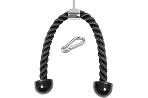 Anjing Tricep Push Pull Down Rope for Multi Gym Cable Attachment Fitness Rope Complete with Snap Hook Carabiner