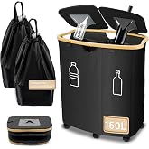 MOWETOO Deposit Bottles Collection Container 2 Compartments 150 L Deposit