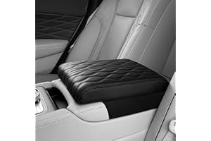 HRKVSK Auto Armlehnen Polster, Auto Mittelkonsole Pad, Universal Auto Armlehne Box Pad, Armlehnenbox aus Gedächtnisschaum für Fahrzeuge, Wasserdichte Mittelkonsole Abdeckung (Schwarz)