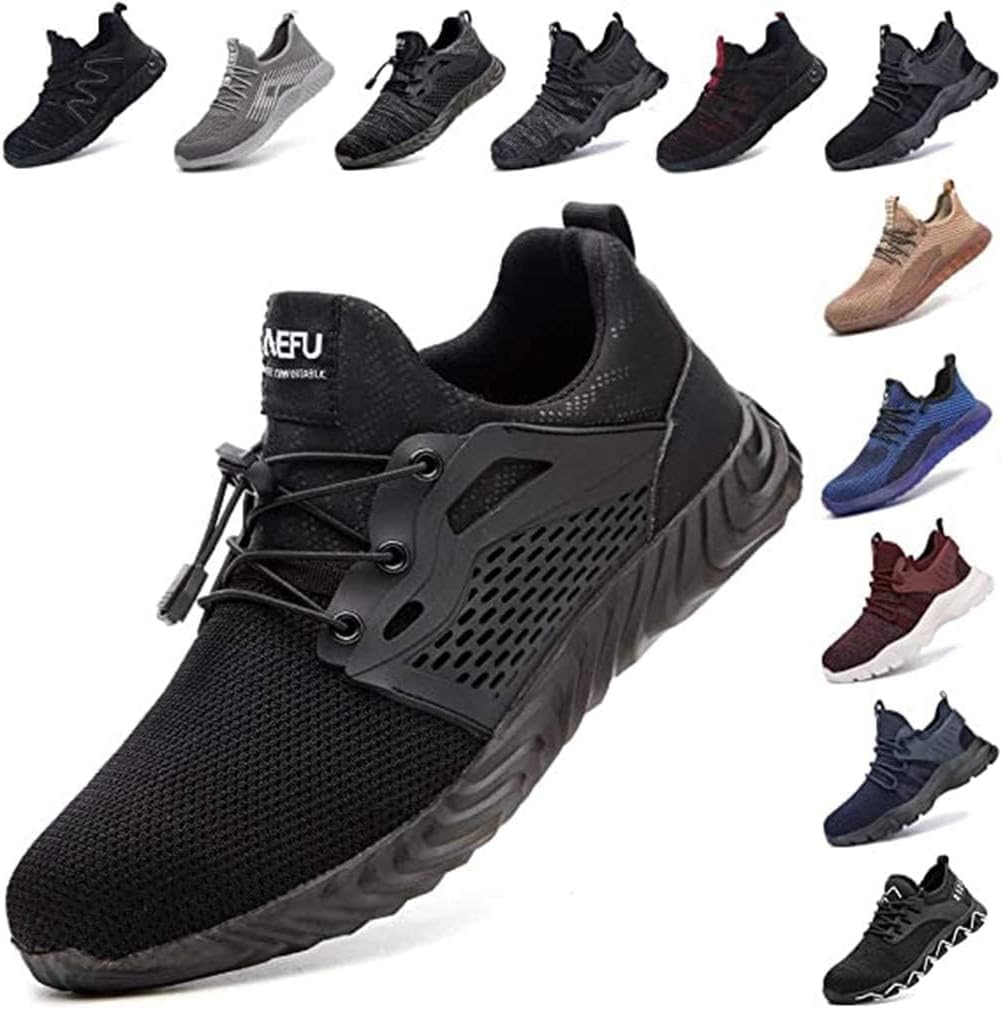 Zapatos De Seguridad para Hombre con Puntera De Acero Mujer Calzado De Trabajo Zapatos De Deportivos Transpirables Construcción Botas Trekking Negro Azul Gris Verde Rosa 36-48 EU