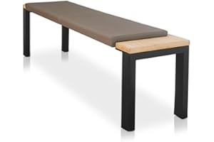 ‎LYCCE Lycce Bankauflage XXL Klemmkissen 1 Leiste, 3-Sitzer Sitzkissen Kunstleder Taupe, Banktiefe ab 35 cm