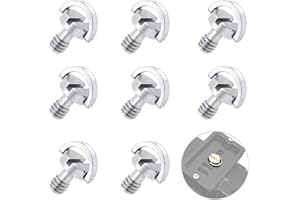 UTMACH 8 Pezzi Vite di Montaggio da 1/4" con D-ring Vite di Fissaggio Fotocamera Treppiede Vite Attacco in Acciaio Inox per Fotocamera Treppiede Monopiede o Piastra a Sgancio Rapido