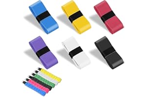 HLBKPX 6 Pcs Multicoloured Tennis Racket Grip Tape for Tennis,Badminton,Squash Rackets, Anti Slip Quick Drying Tennis Super Absorbent Overgrips, Racket Overgrip Tape(6 colors)