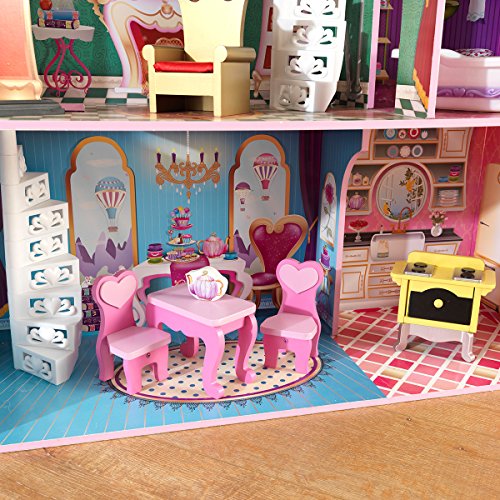 KidKraft Storybook Mansion Dolls House With 14 Furniture Pieces Age 3+ Years