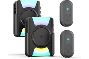 CallToU Hearing Impaired Doorbell 1000FT Wireless Battery Operated Door Bell with Vibrating Flashing Light Avoid Scare Others for Deaf at Home Office 2 Call Buttons 2 Portable Receivers