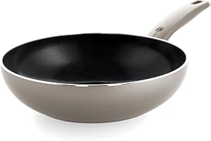 GreenPan Wok, Non Stick, Toxin Free Ceramic Open Wok Pan - Induction & Oven Safe Cookware - 28 cm, Bronze