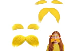 VARKAGE 2 Satz Schnurrbart Zum Ankleben, Augenbrauen, Schnauzer Zum Ankleben, Bart Zum Ankleben, Lustige 80Er Jahre Schwarze Schnurrbart, für Halloween Weihnachtsfeier Geburtstag