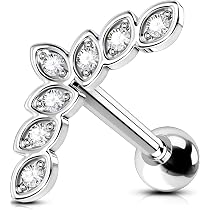 Tragus Piercing Helix Piercings Gold Habselikob 2 Stücke Knorpel Ohrring 16G Helix Piercing CZ Conch Conch Gold Hades 2