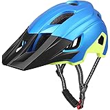 RaMokey Casco da bicicletta per adulti, uomo e donna, corpo EPS + guscio PC, mountain bike, con visiera rimovibile e imbottit
