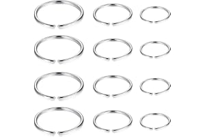 VICZON 12 Pièces Anneau de Nez en Acier Inoxydable Boucle D'oreille, Anneau de Nez Piercing Anneau Hoop Bijoux, Septum Clicker Nez Lip Ring Piercing Bijoux pour Femmes Hommes