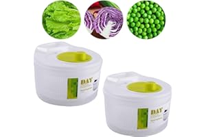 SESOANGER Salad Spinner Large | Lettuce Spinner | Easy Salad Spinner | Vegetable Spinner Dryer | Salad Spinner Small | Large Salad Spinner | Salad Dryer | Salad Drainer Spinner | Double Layer Capacity Dryer