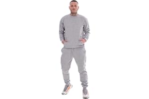 MALAY Mens Plain Tracksuit Branded Fleece Pullover Sweatshirts Cotton Jogging Bottoms
