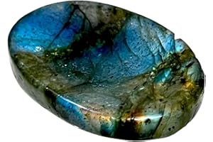 P&R:UK Opalite Crystal Worry Thumb Stone - Natural Healing, Calming, Meditation, Reiki, Stress Relief (Labradorite)