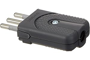 Bticino S2465TGE Kit, Spina Corner Salvaspazio 2P+T 10A, Spinotti Orientabili, Antracite